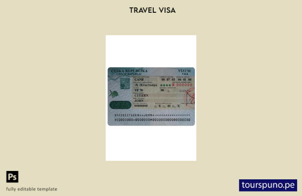 Plantilla de visa checa lista para imprimir